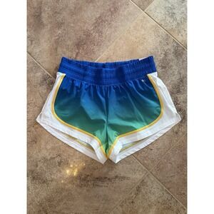 DSG Women's High Rise Stride Shorts 50+ UV Blue/Ombre Size M NWT